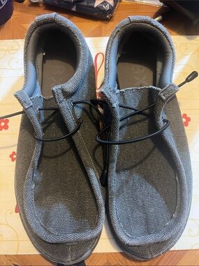 GBX Gray Canvas Slip-On Loafers with Elastic Toggle